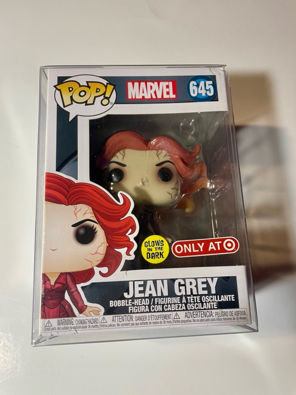 Funko Pop! Marvel Jean Grey #645 - Red Hair Glow-In-The-Dark NIB Protector Case